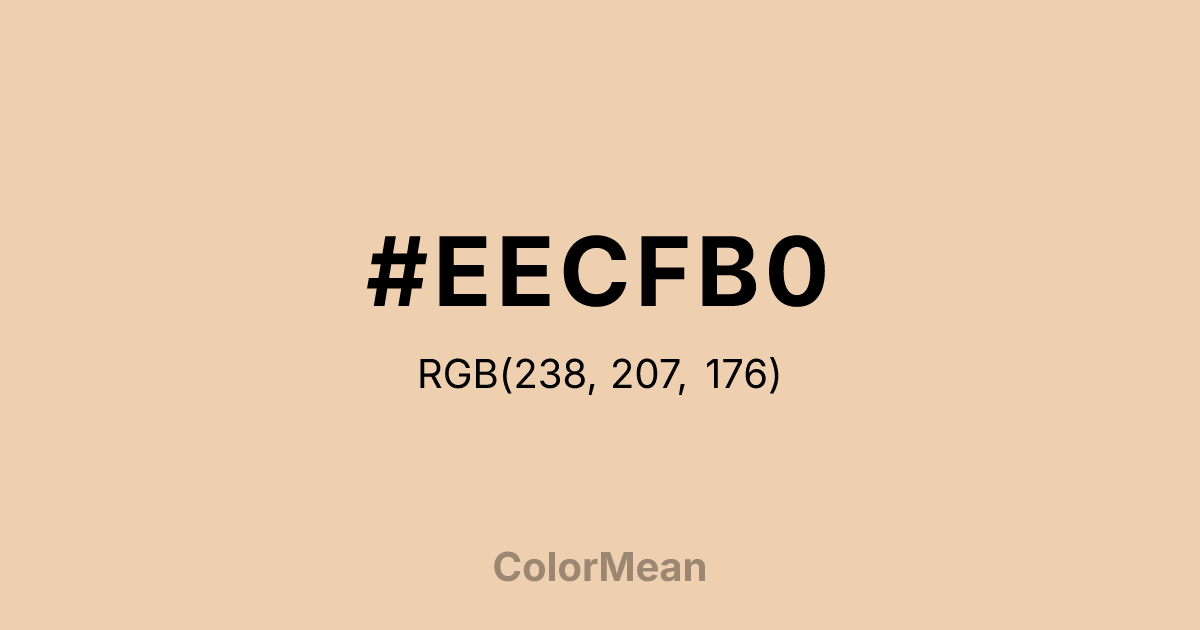 Color swatch image showing #EECFB0 with RGB(238,207,176) values
