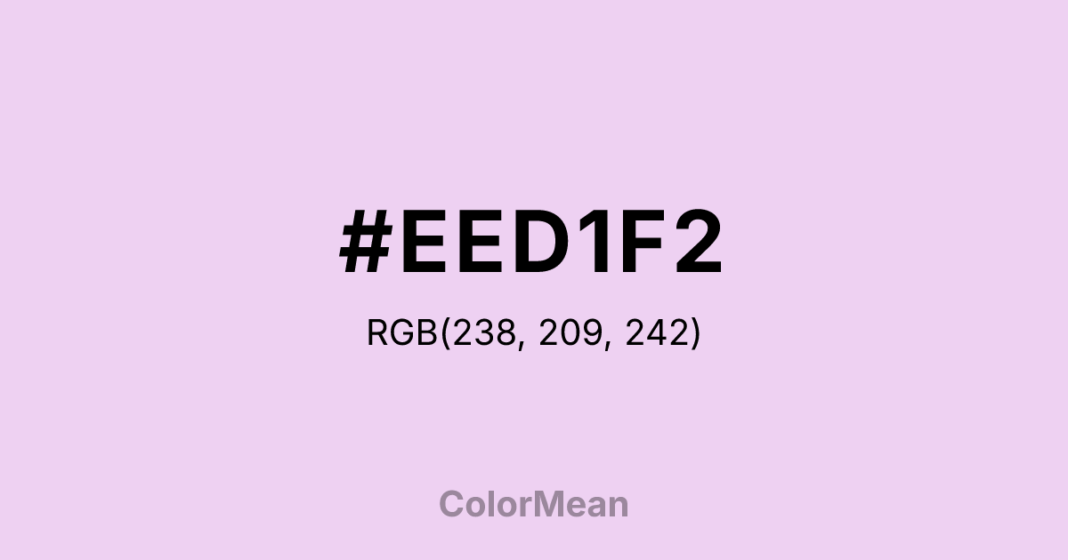 Color swatch image showing #EED1F2 with RGB(238,209,242) values