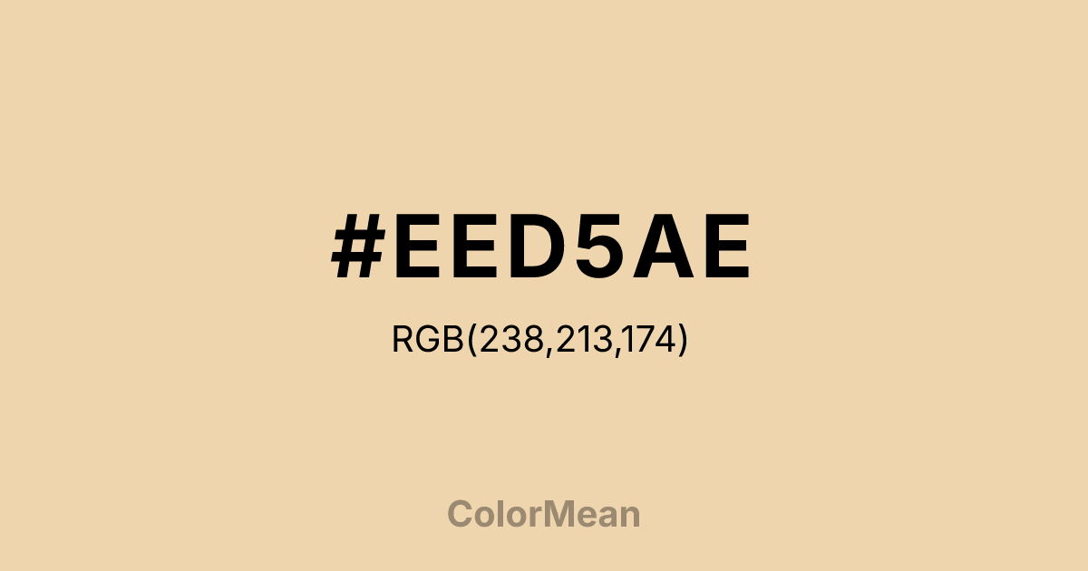 Color swatch image showing #EED5AE with RGB(238,213,174) values