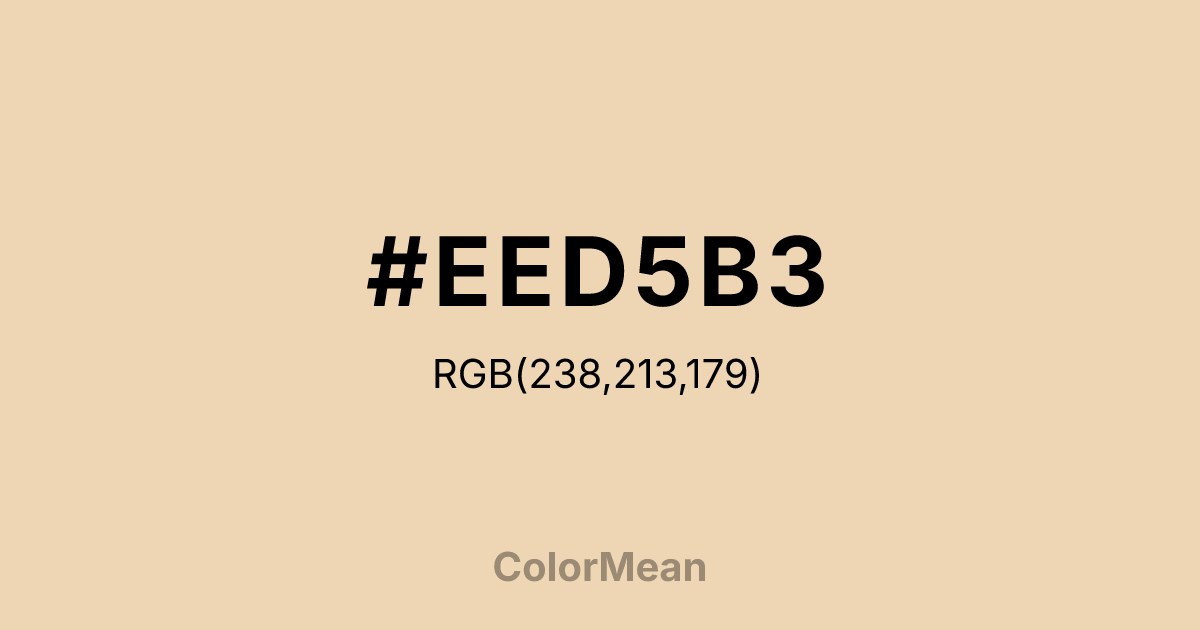 Color swatch image showing #EED5B3 with RGB(238,213,179) values
