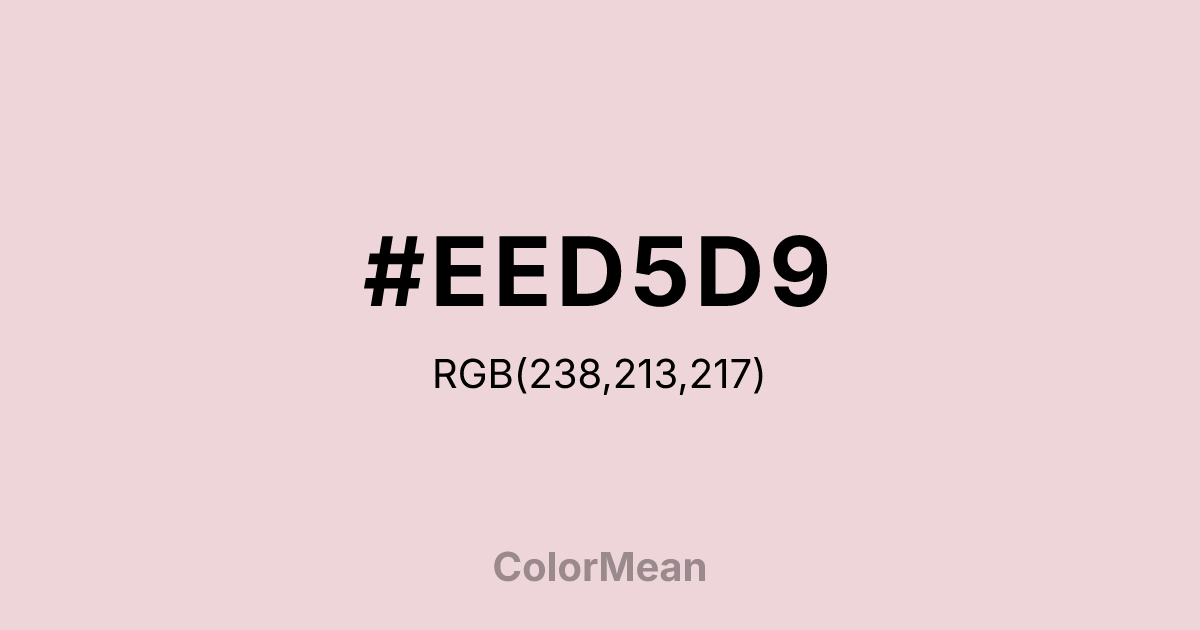 Color swatch image showing #EED5D9 with RGB(238,213,217) values