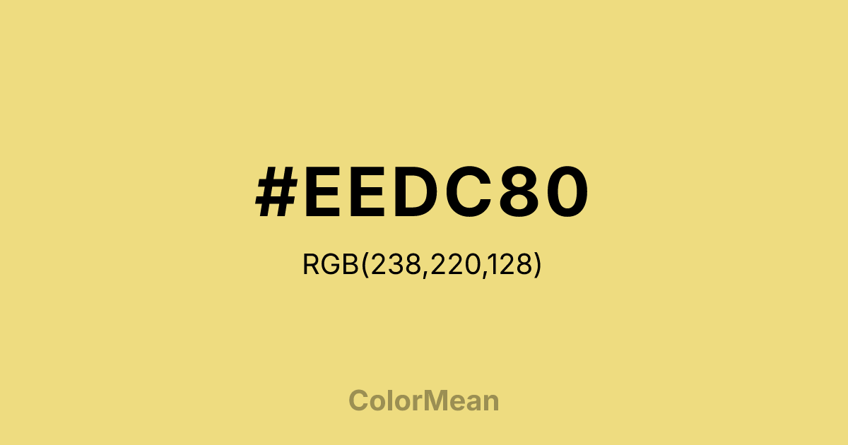 Color swatch image showing #EEDC80 with RGB(238,220,128) values