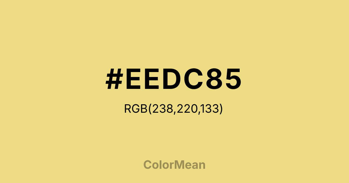 Color swatch image showing #EEDC85 with RGB(238,220,133) values