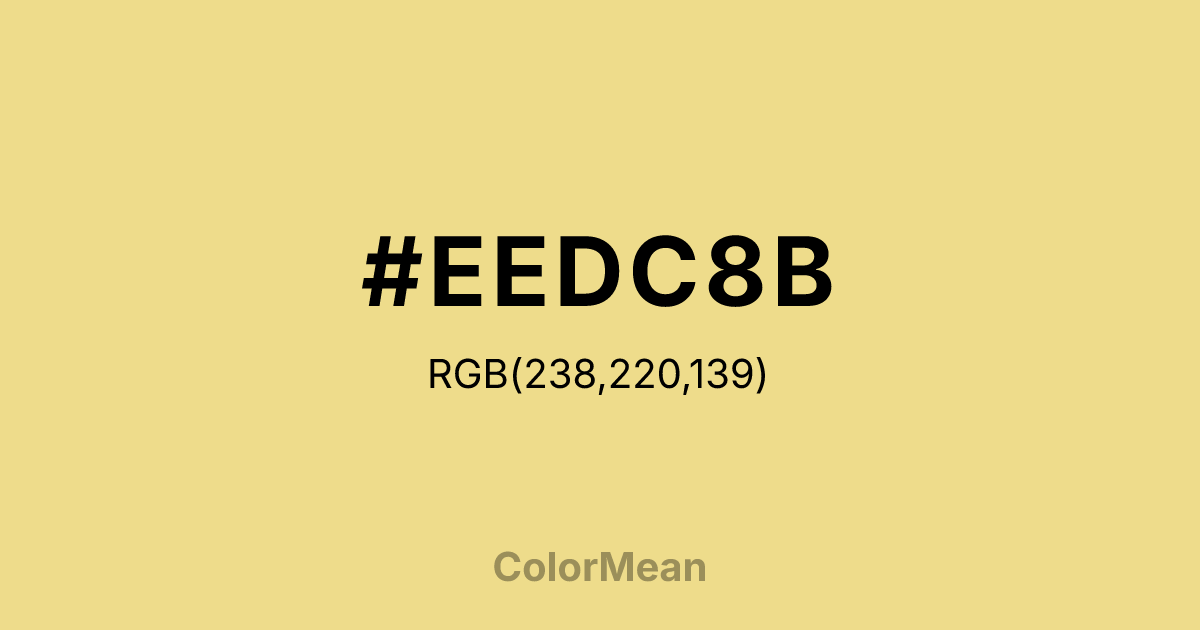 Color swatch image showing #EEDC8B with RGB(238,220,139) values