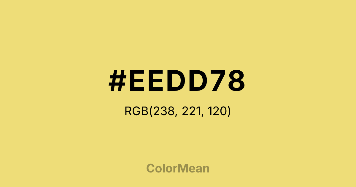 Color swatch image showing #EEDD78 with RGB(238,221,120) values