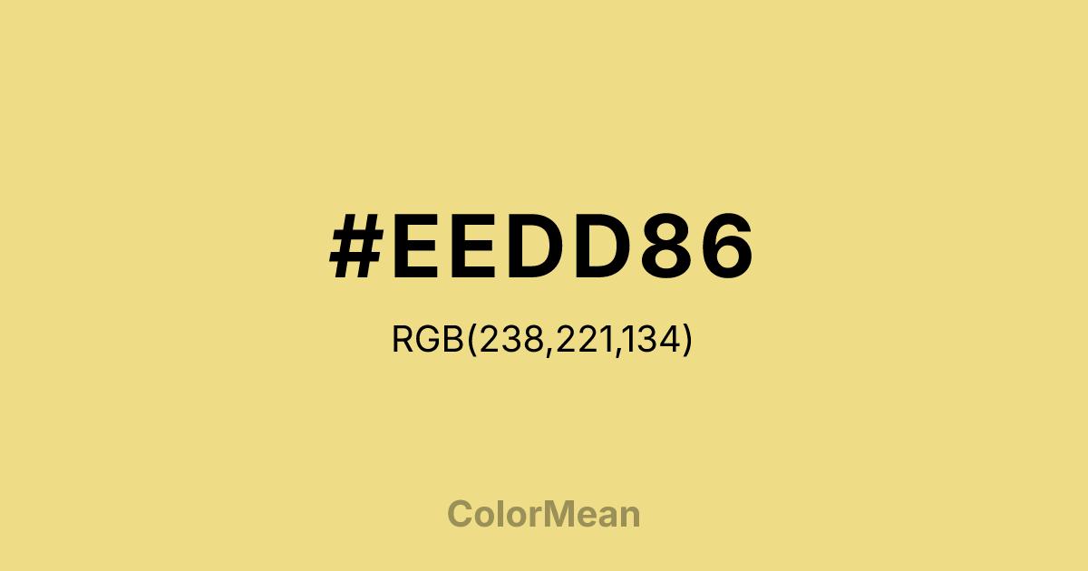 Color swatch image showing #EEDD86 with RGB(238,221,134) values