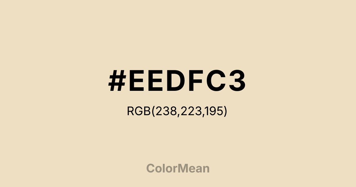 Color swatch image showing #EEDFC3 with RGB(238,223,195) values