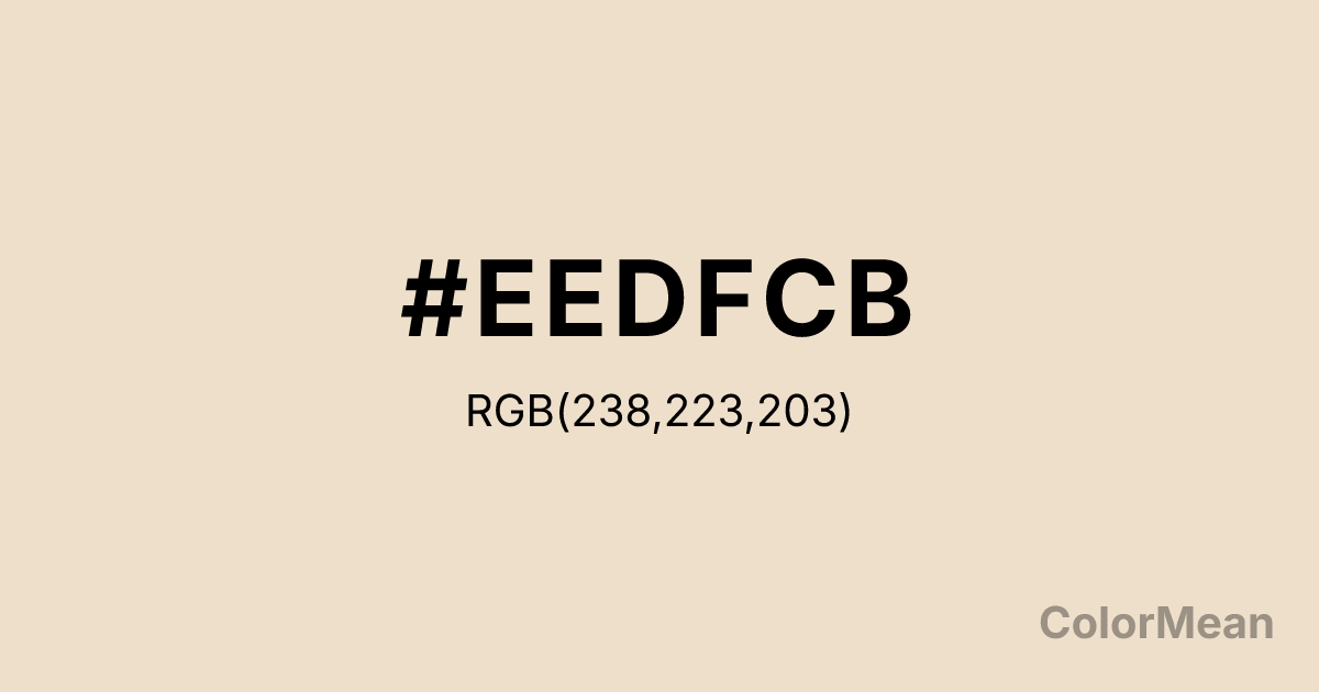 Color swatch image showing #EEDFCB with RGB(238,223,203) values
