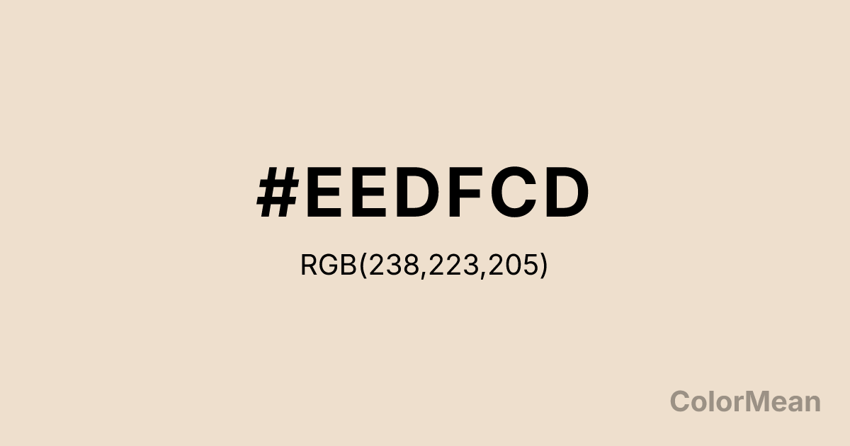 Color swatch image showing #EEDFCD with RGB(238,223,205) values