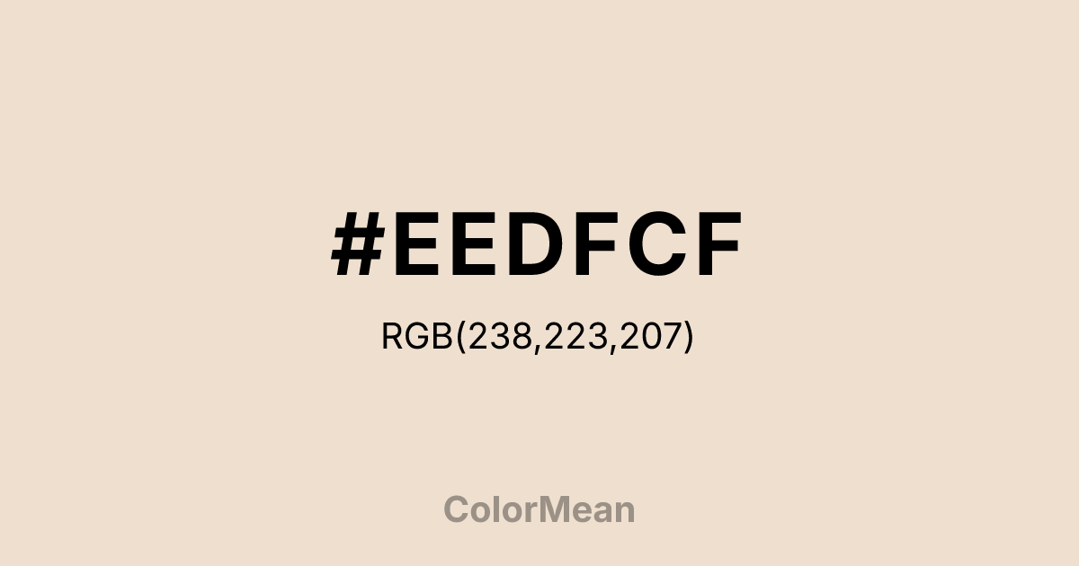 Color swatch image showing #EEDFCF with RGB(238,223,207) values