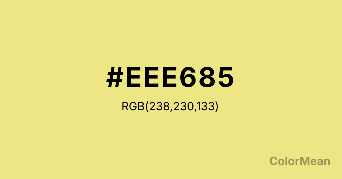 Color swatch image showing Khaki2 (#EEE685) with RGB(238,230,133) values