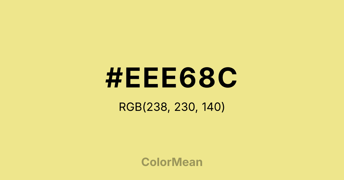 Color swatch image showing #EEE68C with RGB(238,230,140) values