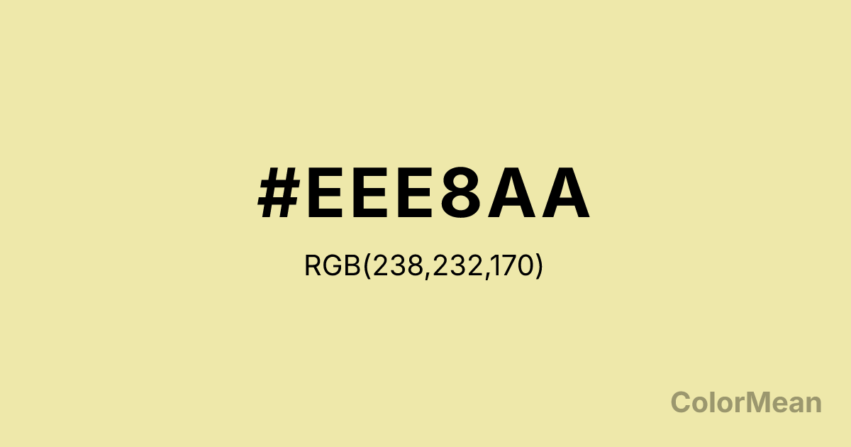 Color swatch image showing Palegoldenrod (#EEE8AA) with RGB(238,232,170) values