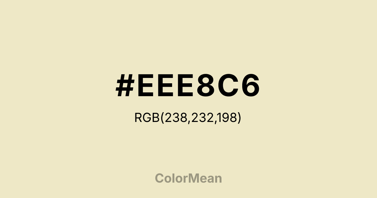 Color swatch image showing #EEE8C6 with RGB(238,232,198) values