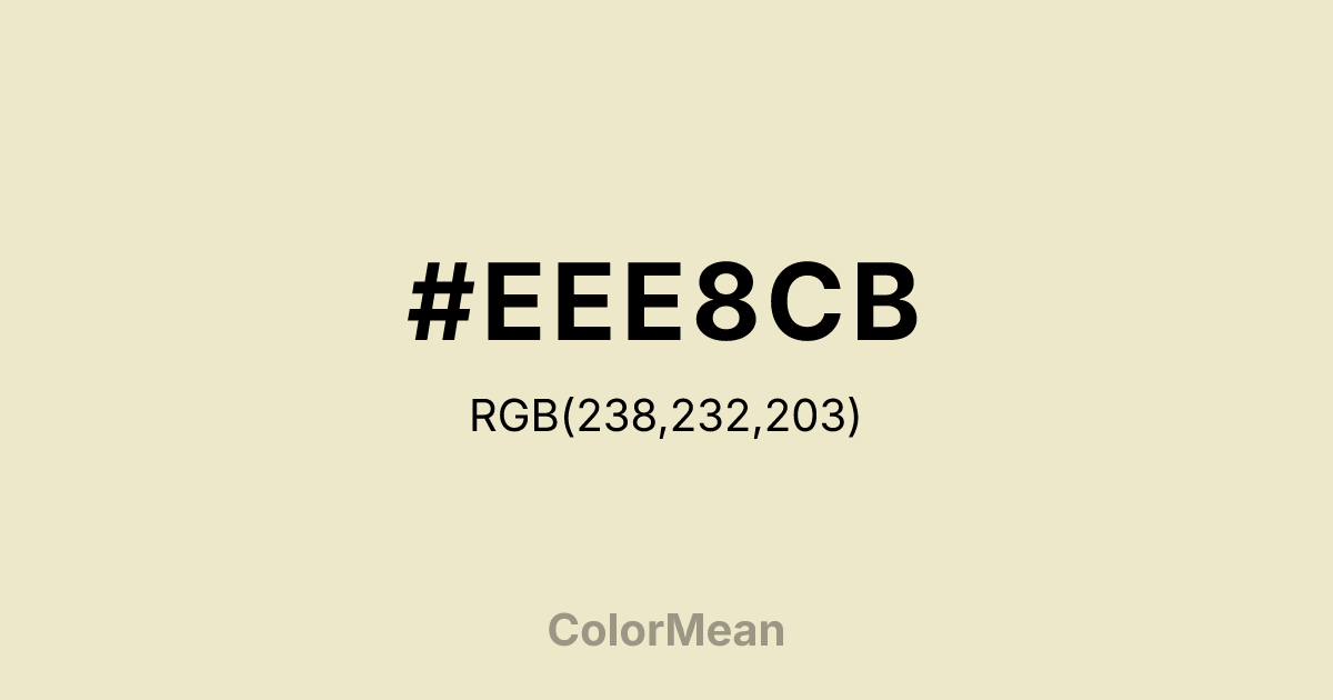 Color swatch image showing #EEE8CB with RGB(238,232,203) values