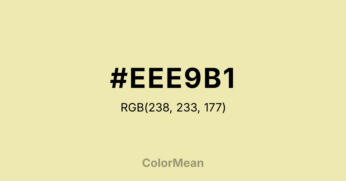 Color swatch image showing #EEE9B1 with RGB(238,233,177) values