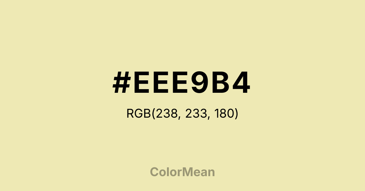 Color swatch image showing #EEE9B4 with RGB(238,233,180) values