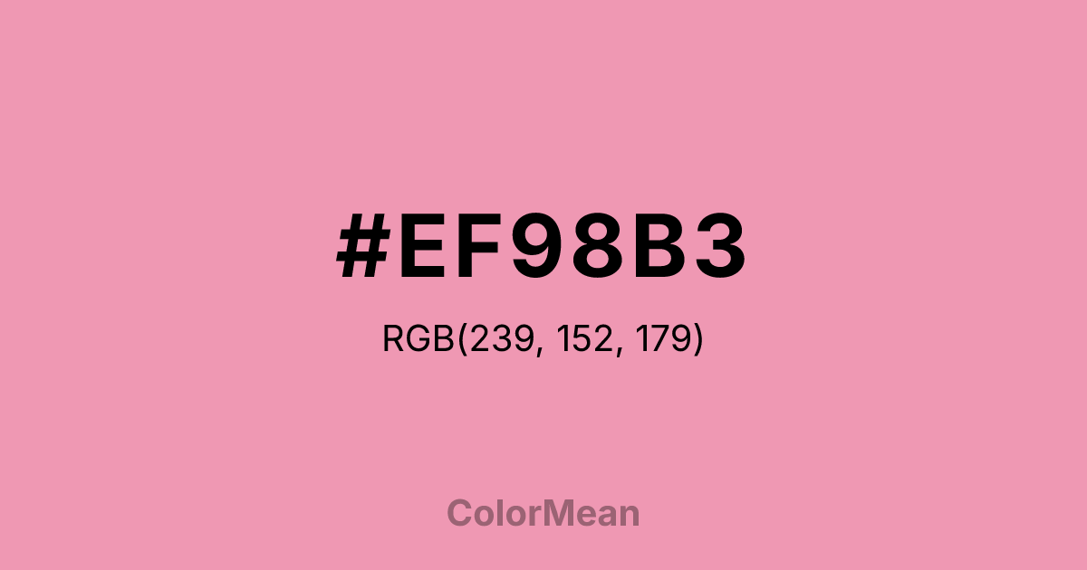 Color swatch image showing #EF98B3 with RGB(239,152,179) values