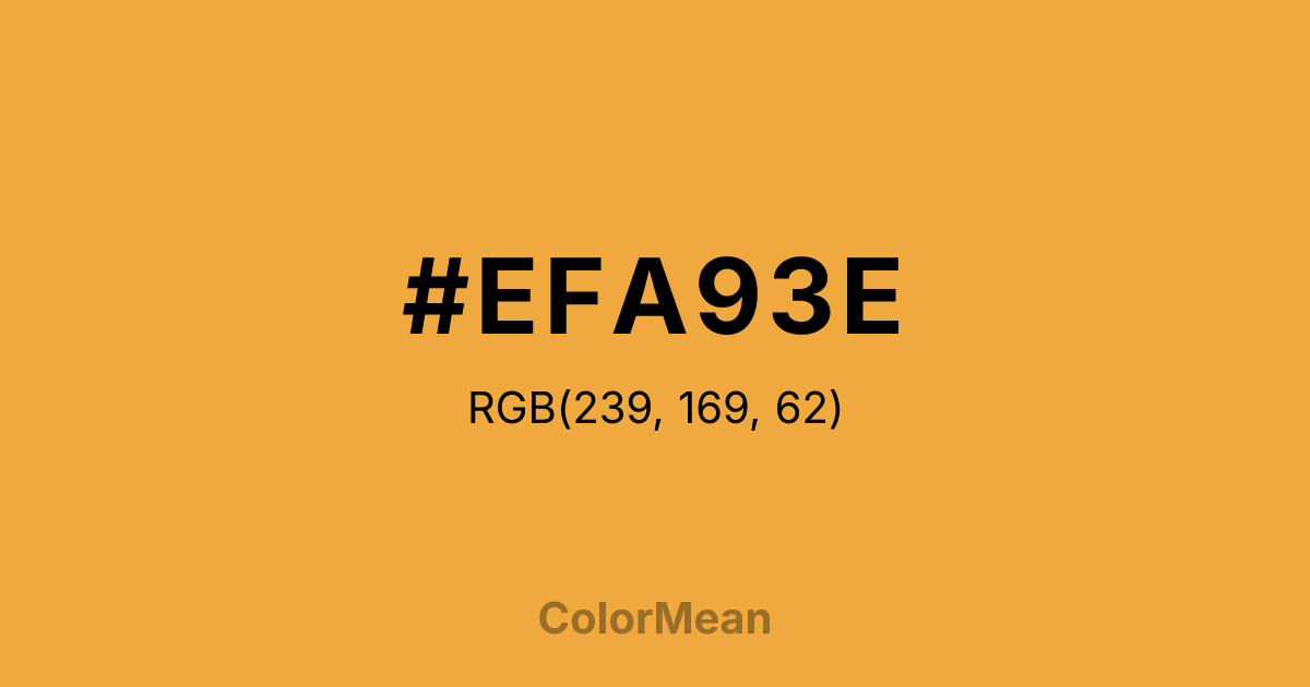 Color swatch image showing #EFA93E with RGB(239,169,62) values