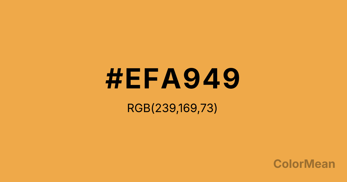Color swatch image showing #EFA949 with RGB(239,169,73) values