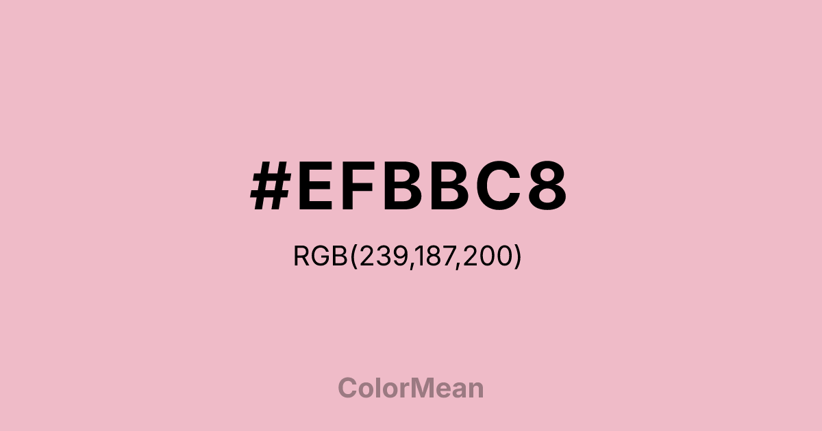 Color swatch image showing #EFBBC8 with RGB(239,187,200) values