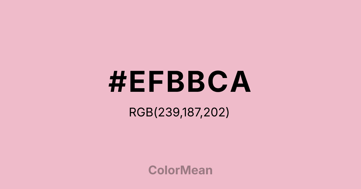 Color swatch image showing #EFBBCA with RGB(239,187,202) values