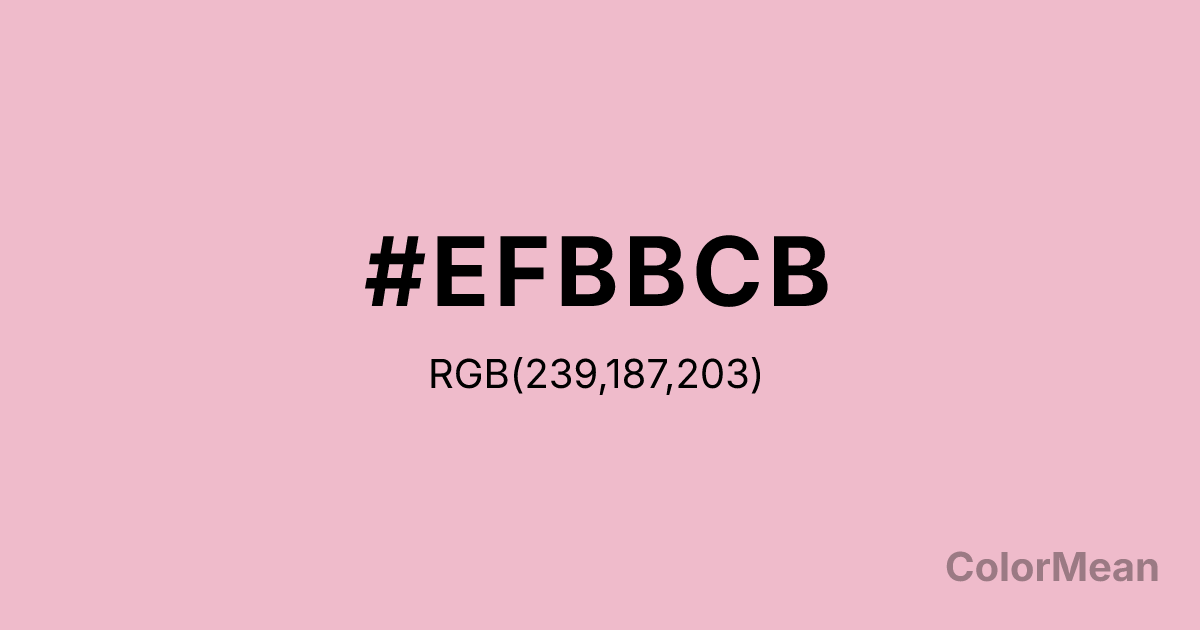Color swatch image showing #EFBBCB with RGB(239,187,203) values