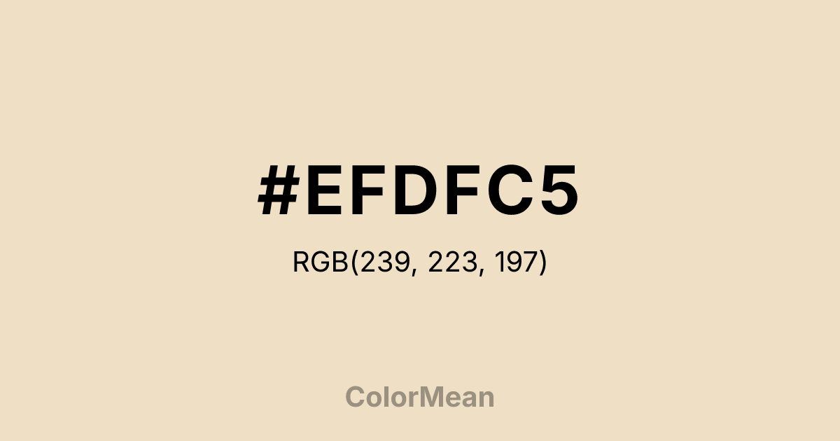 Color swatch image showing #EFDFC5 with RGB(239,223,197) values