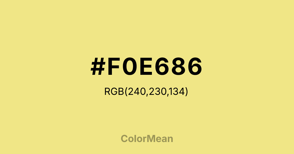 Color swatch image showing #F0E686 with RGB(240,230,134) values