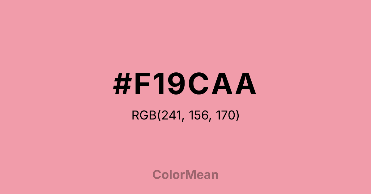 Color swatch image showing #F19CAA with RGB(241,156,170) values