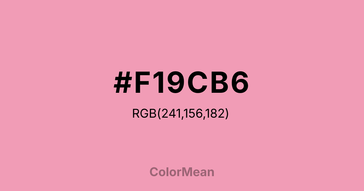 Color swatch image showing #F19CB6 with RGB(241,156,182) values