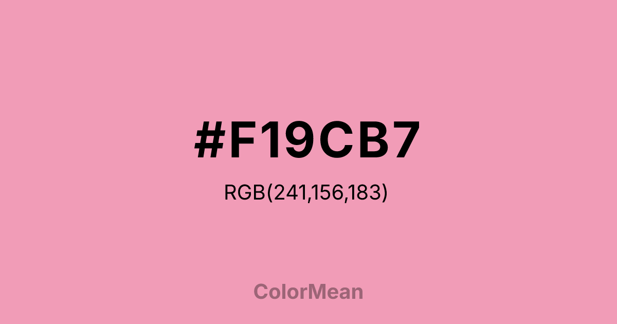 Color swatch image showing #F19CB7 with RGB(241,156,183) values