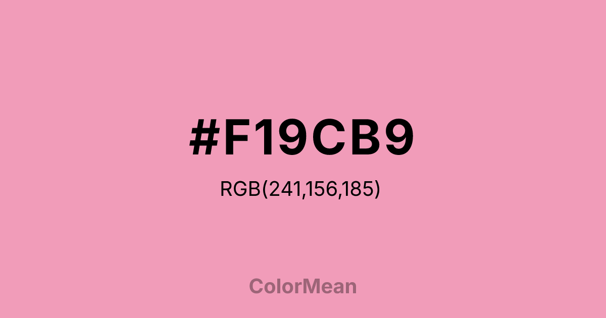 Color swatch image showing #F19CB9 with RGB(241,156,185) values