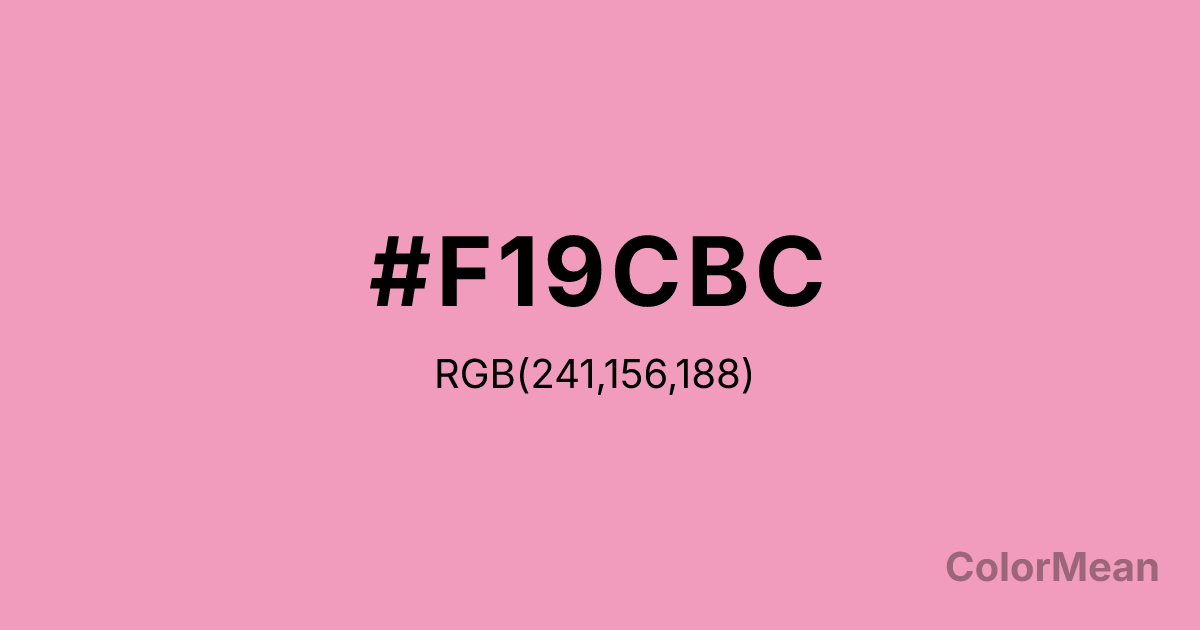 Color swatch image showing #F19CBC with RGB(241,156,188) values