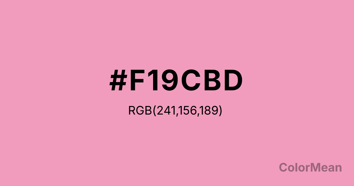 Color swatch image showing #F19CBD with RGB(241,156,189) values