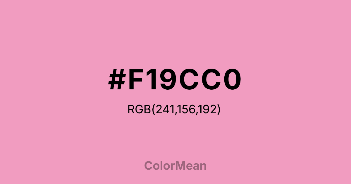 Color swatch image showing #F19CC0 with RGB(241,156,192) values