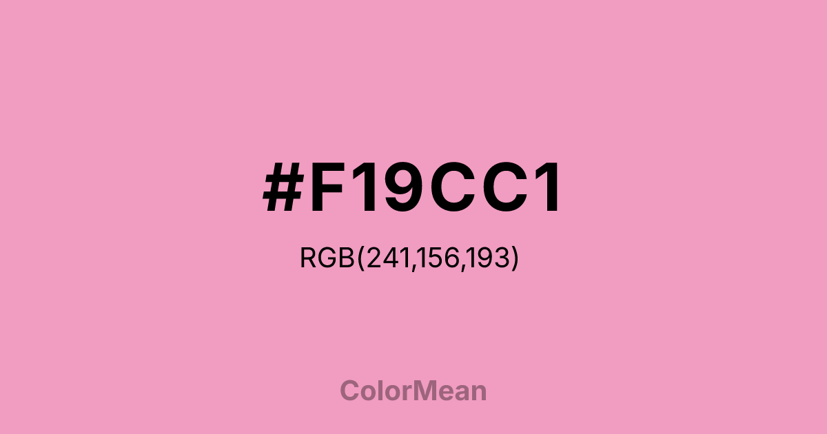 Color swatch image showing #F19CC1 with RGB(241,156,193) values