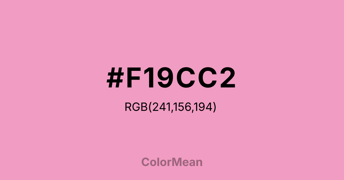 Color swatch image showing #F19CC2 with RGB(241,156,194) values