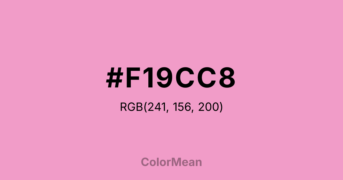 Color swatch image showing #F19CC8 with RGB(241,156,200) values