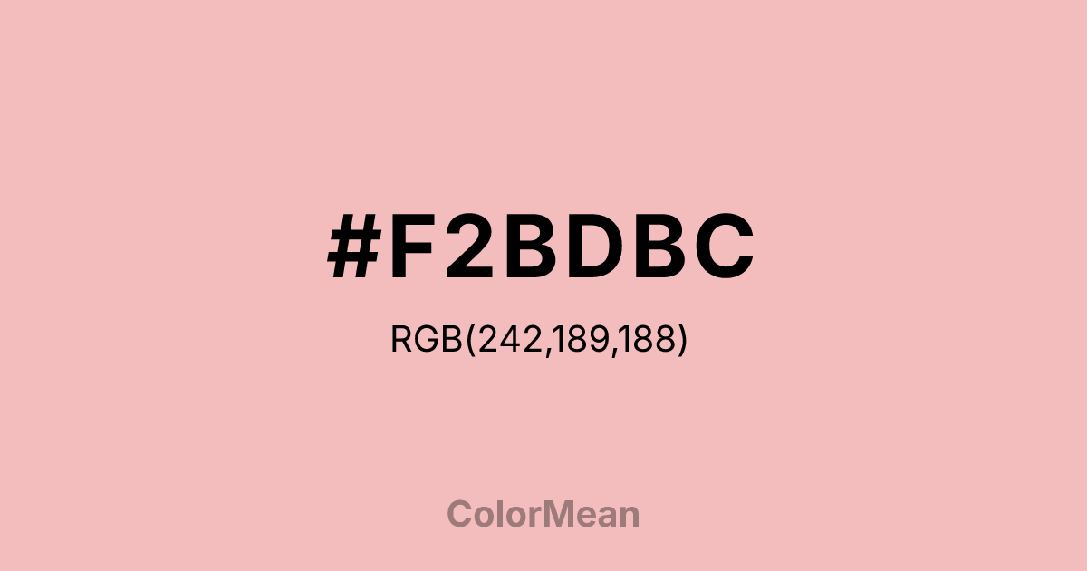 Color swatch image showing #F2BDBC with RGB(242,189,188) values