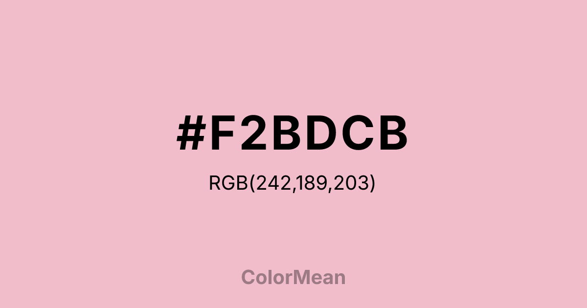 Color swatch image showing #F2BDCB with RGB(242,189,203) values