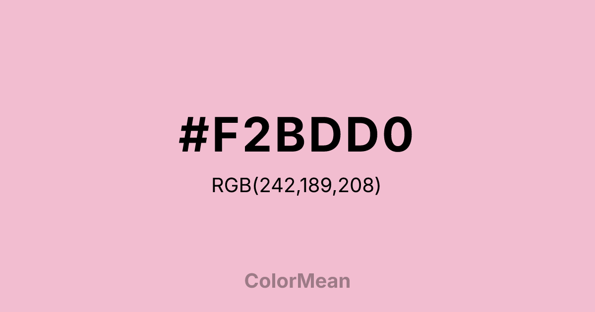 Color swatch image showing #F2BDD0 with RGB(242,189,208) values