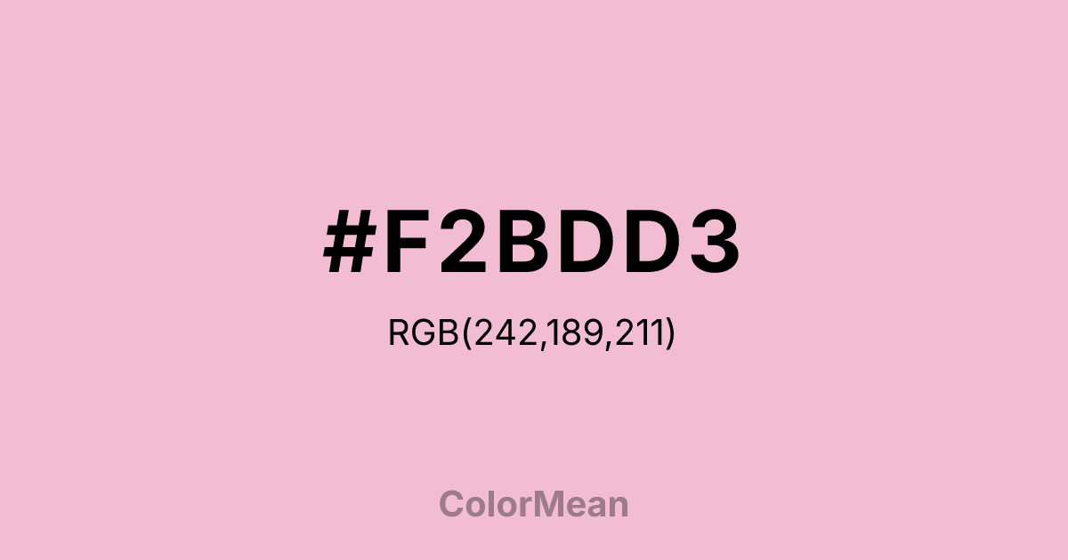 Color swatch image showing #F2BDD3 with RGB(242,189,211) values