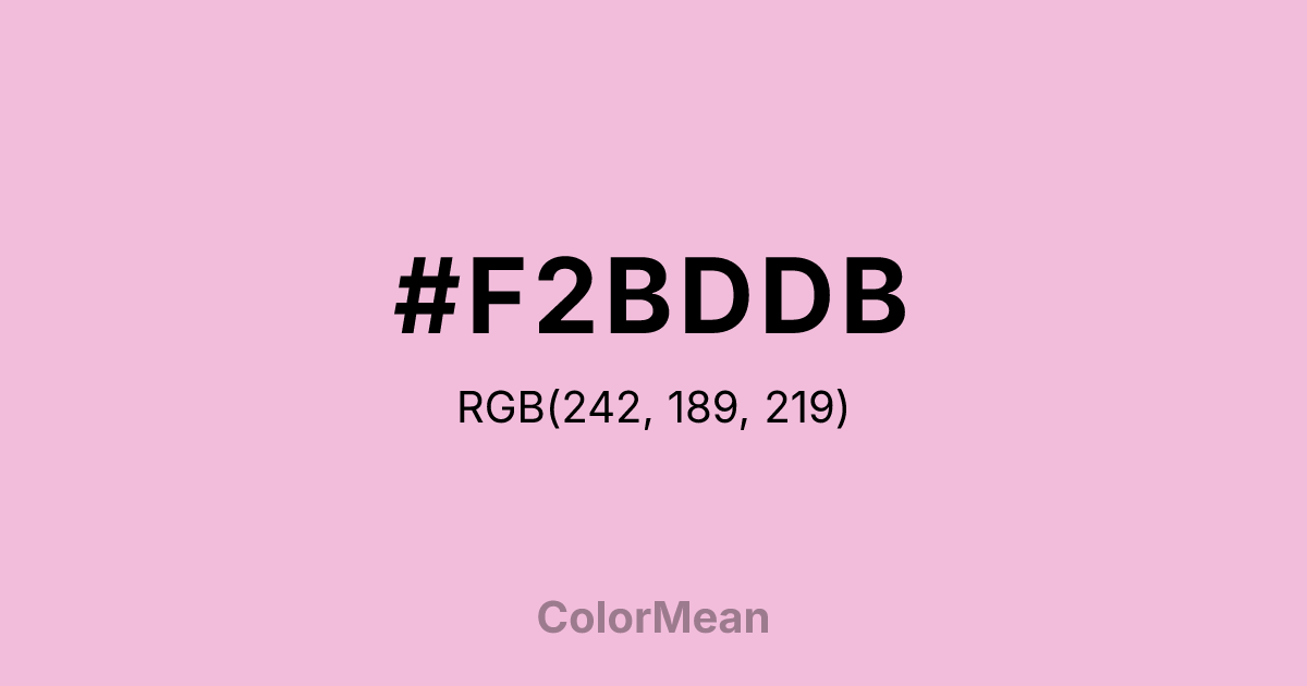 Color swatch image showing #F2BDDB with RGB(242,189,219) values
