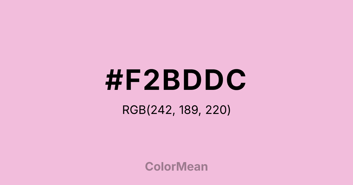 Color swatch image showing #F2BDDC with RGB(242,189,220) values