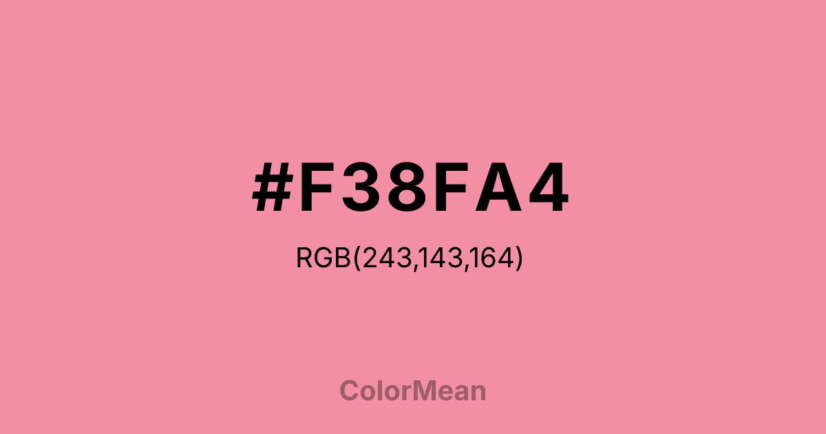 Color swatch image showing #F38FA4 with RGB(243,143,164) values