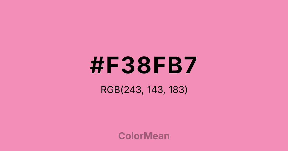 Color swatch image showing #F38FB7 with RGB(243,143,183) values