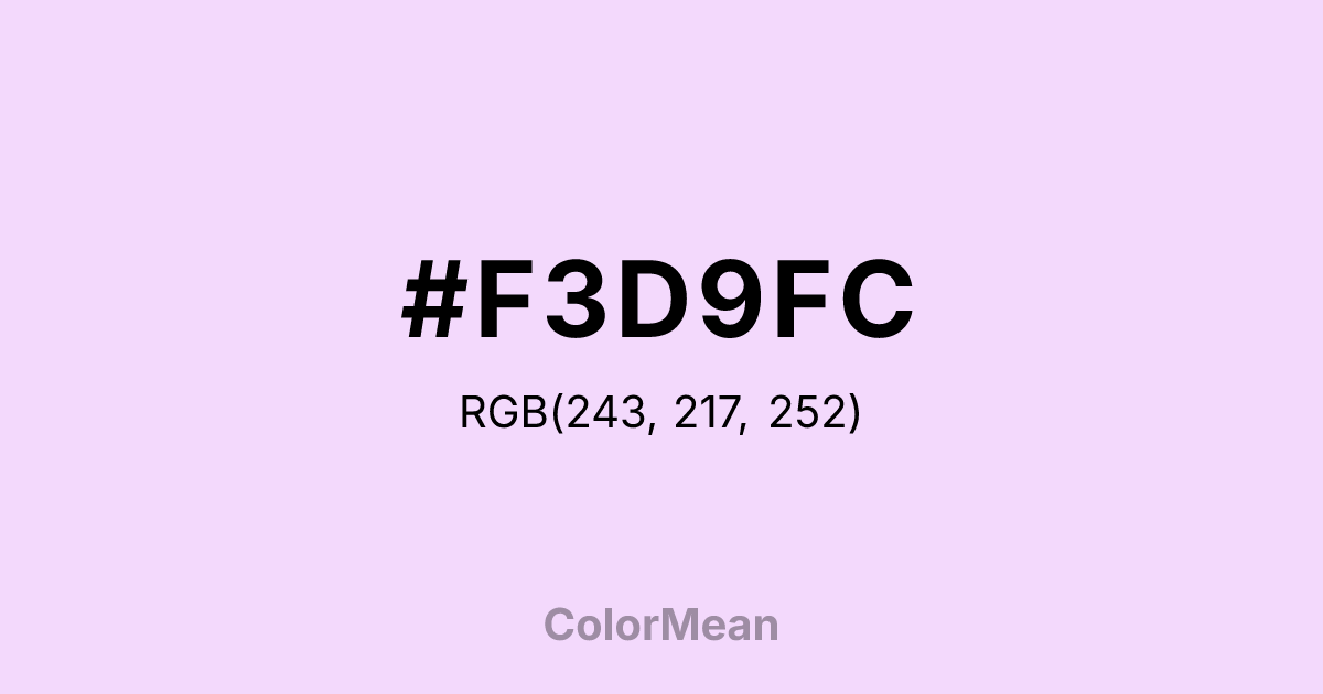 Color swatch image showing #F3D9FC with RGB(243,217,252) values