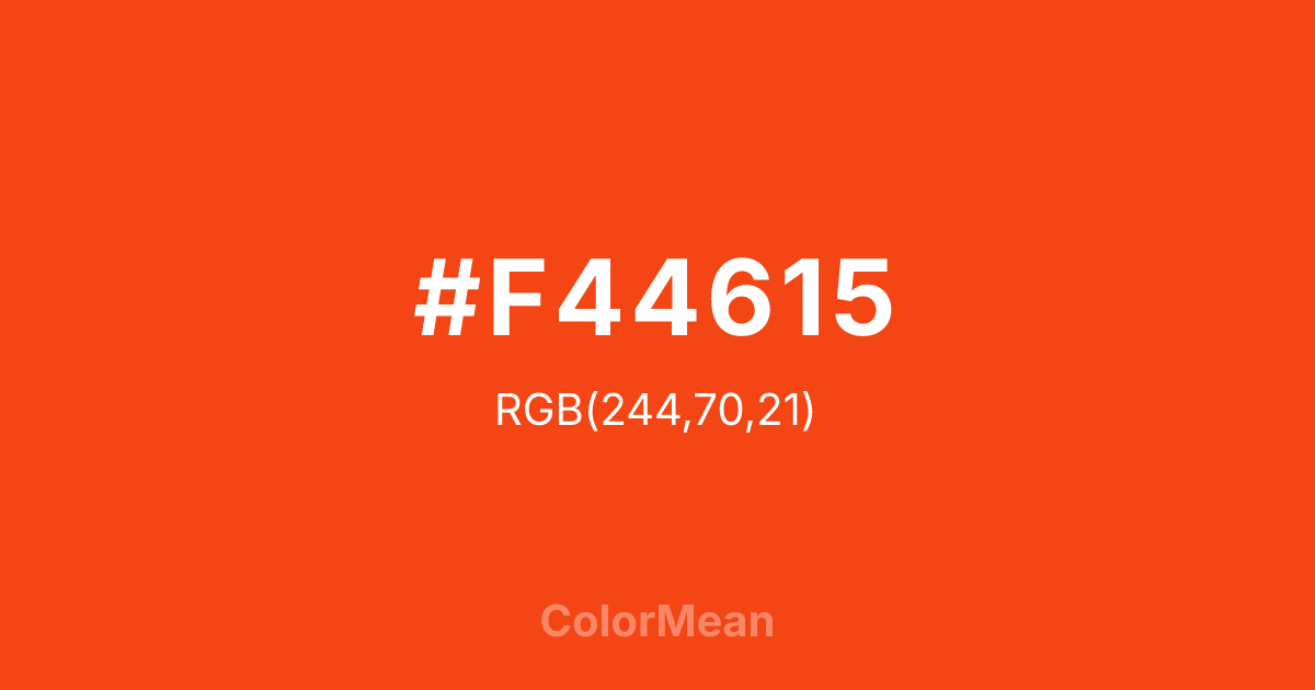 Color swatch image showing #F44615 with RGB(244,70,21) values