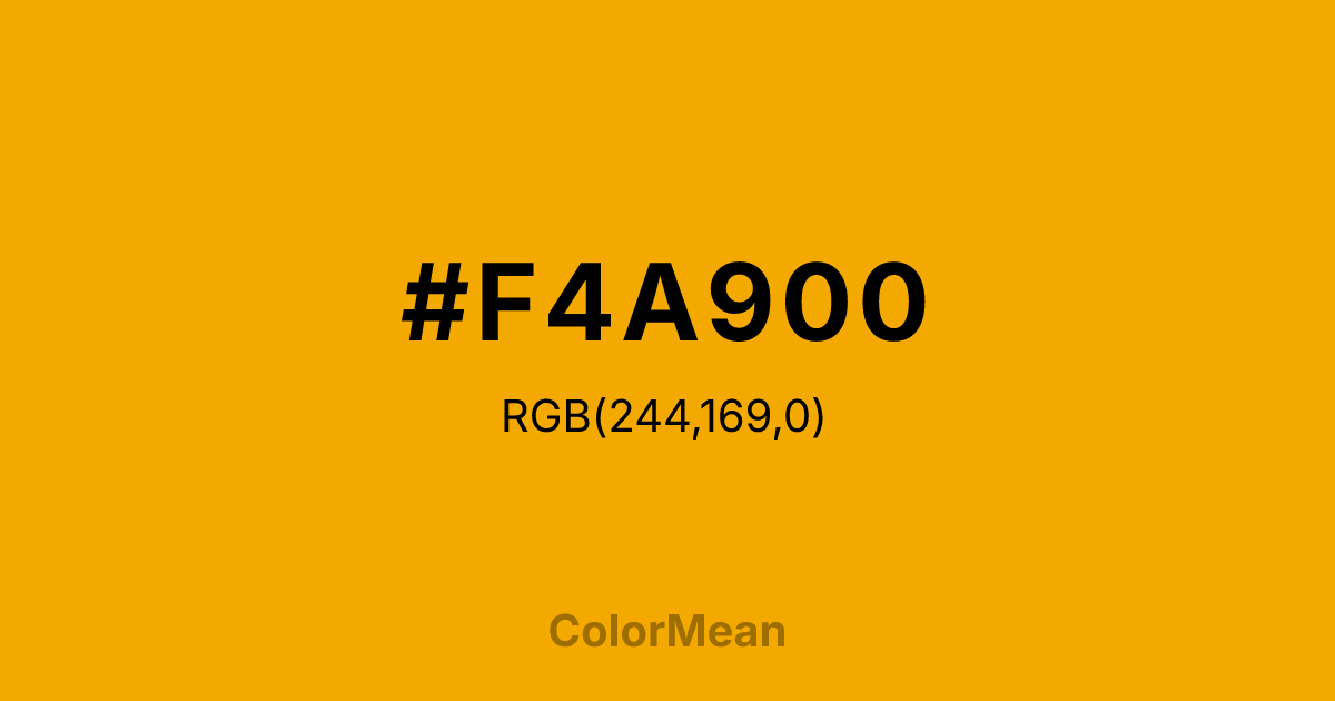 Color swatch image showing Melon Yellow (#F4A900) with RGB(244,169,0) values